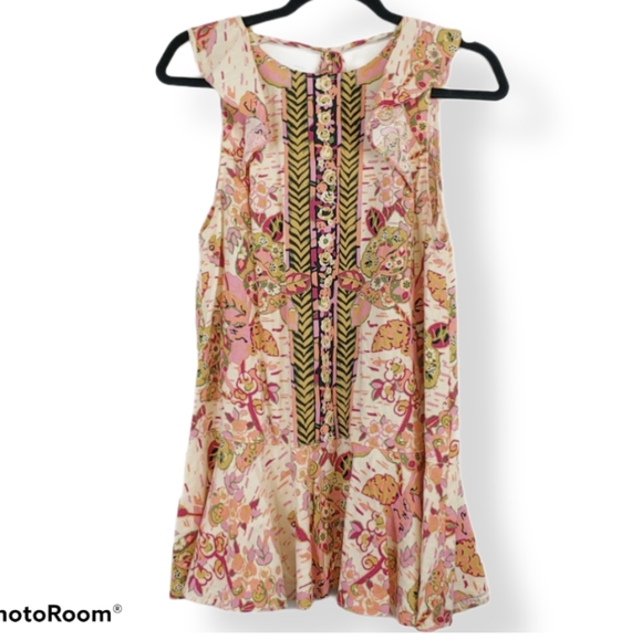 Free People Summer In Tulum Linen Blend Tunic Dress Size XS - Picture 3 of 9